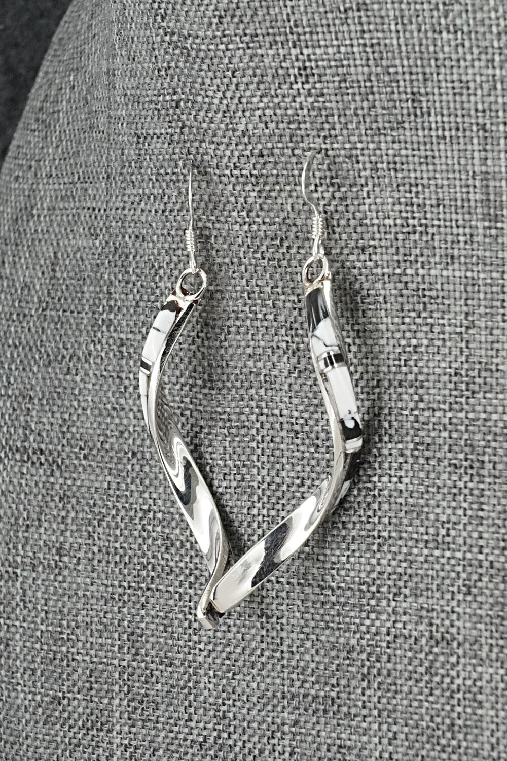 White Buffalo & Sterling Silver Earrings - Terrance Panteah