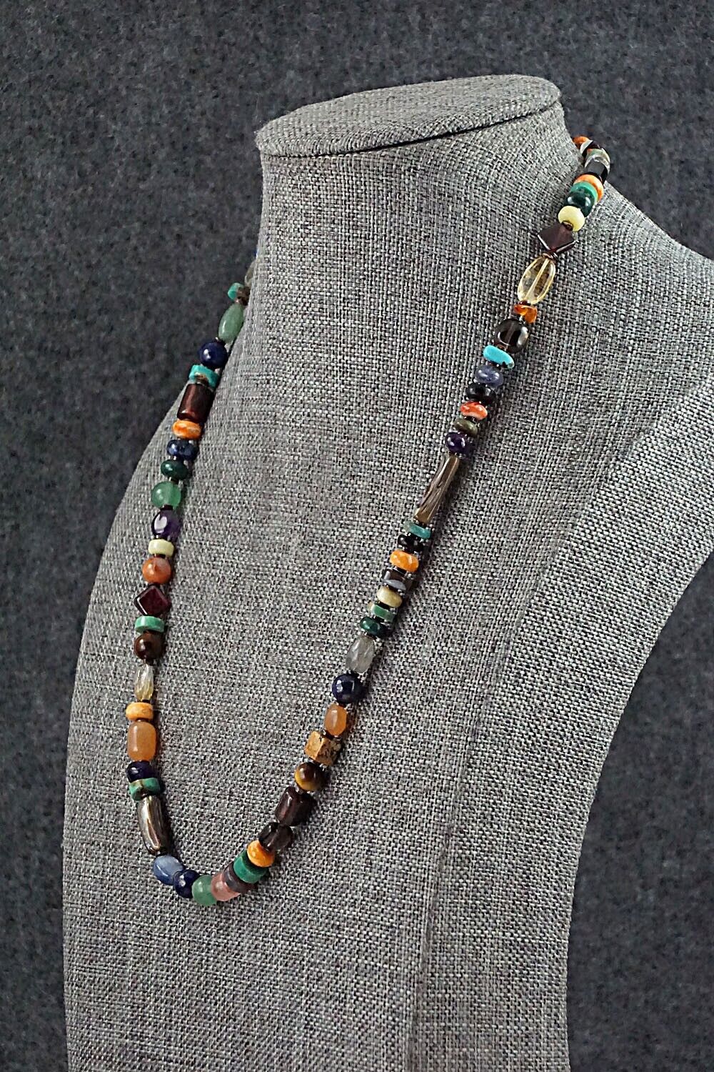 Multi Stone and Sterling Silver Necklace - Marcella Teller