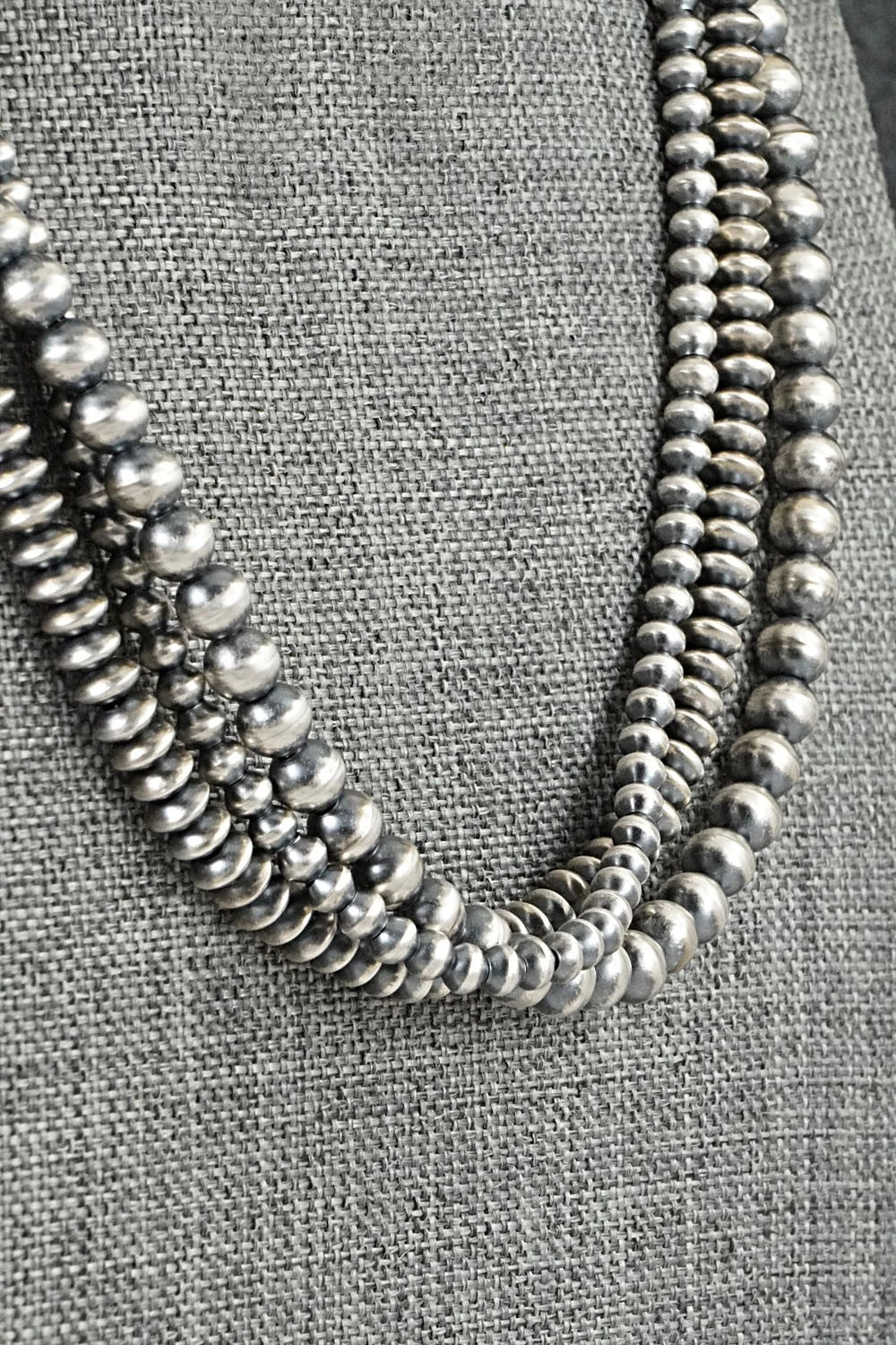 Sterling Silver Navajo Pearl Necklace 18" - Dorinda Mariano