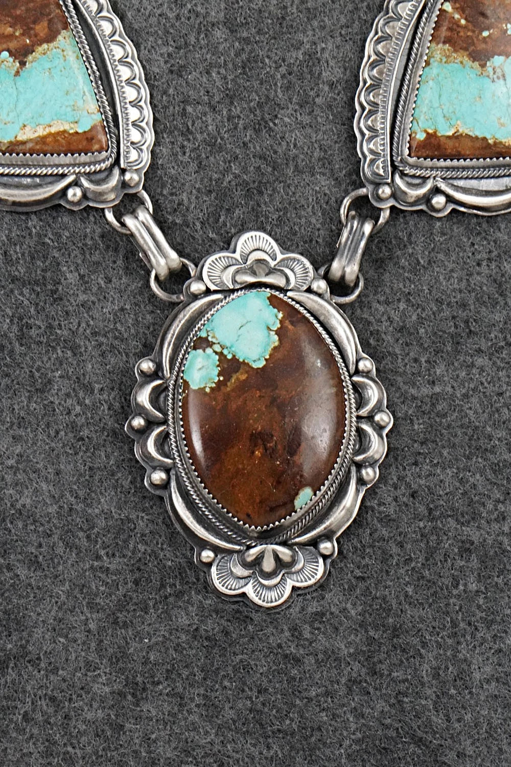 Turquoise & Sterling Silver Necklace and Earrings Set - Randy Boyd