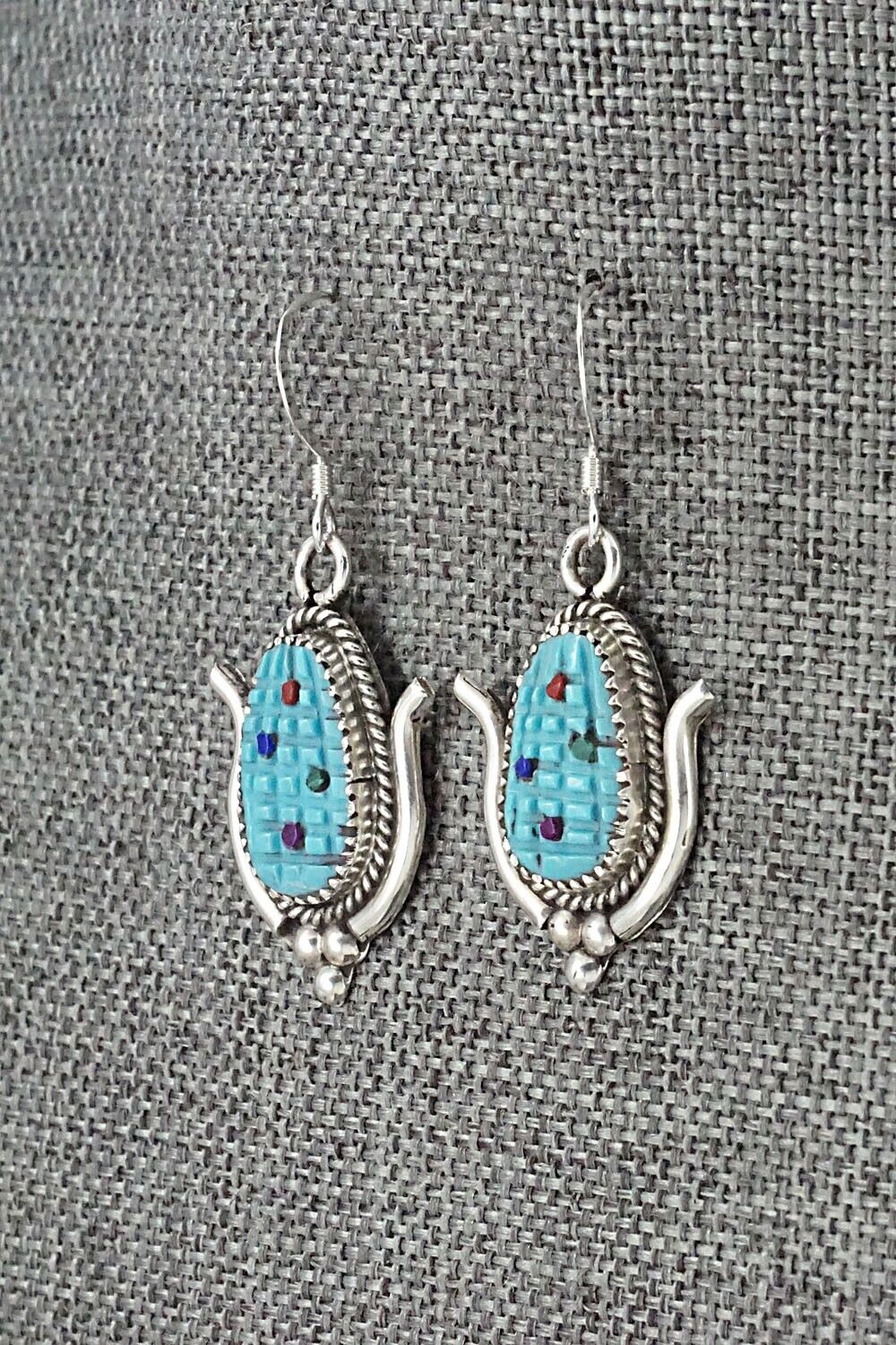 Turquoise & Sterling Silver Earrings - Tracy Bowekity