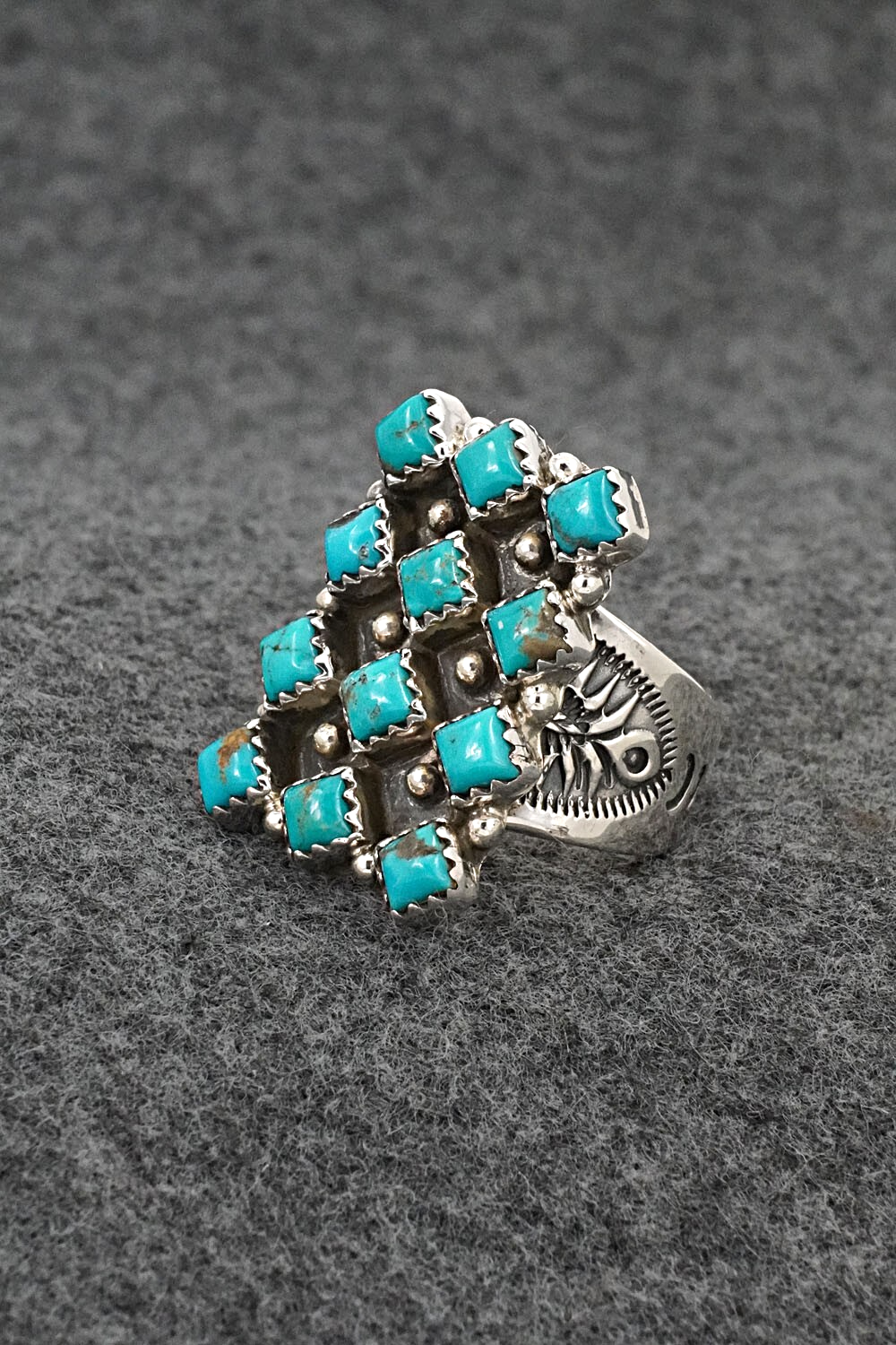 Turquoise & Sterling Silver Ring - Verley Betone - Size 7