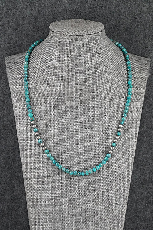 Turquoise & Sterling Silver Necklace 18" - Doreen Jake