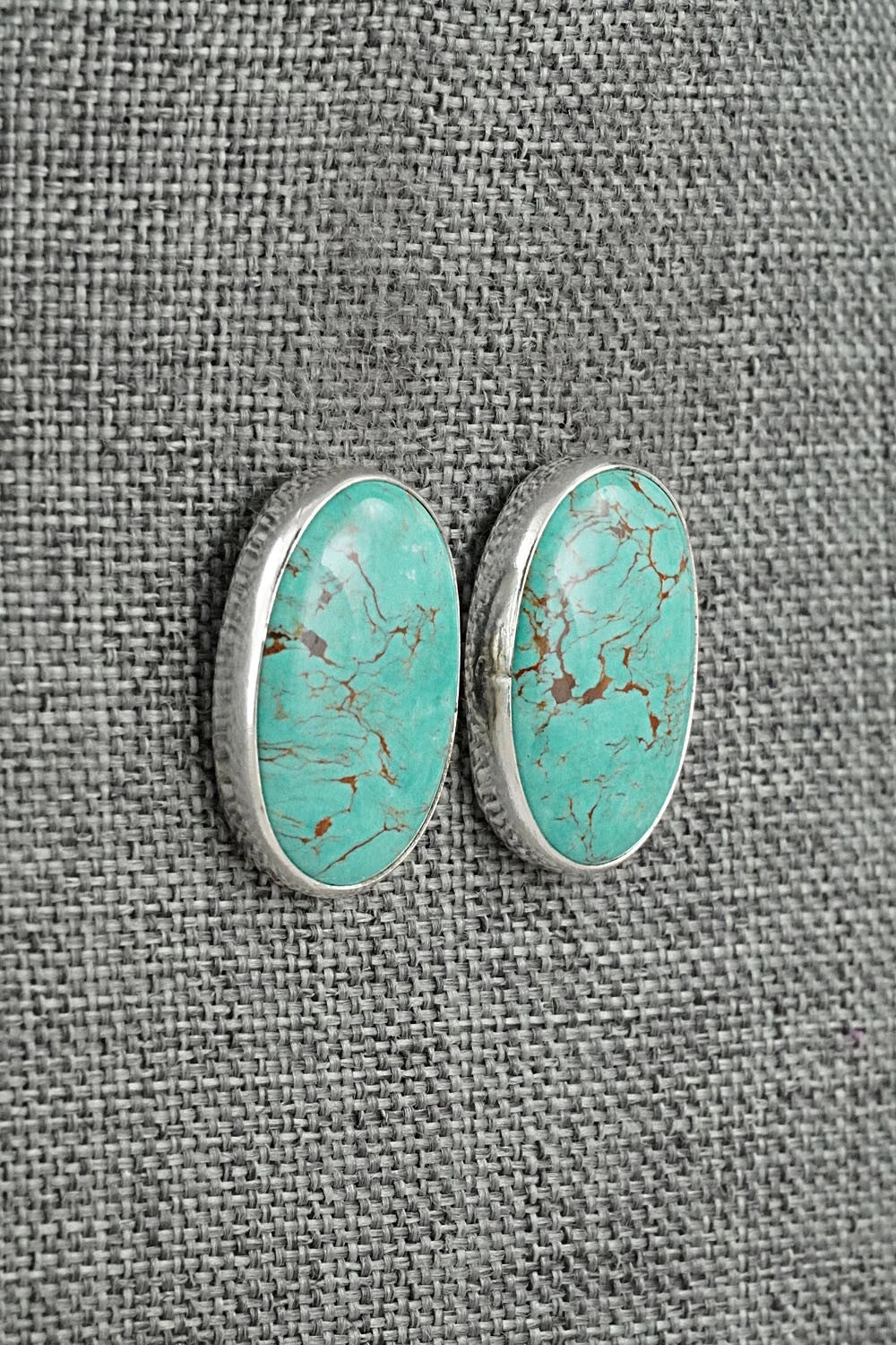 Turquoise & Sterling Silver Earrings - Eugene Gruber