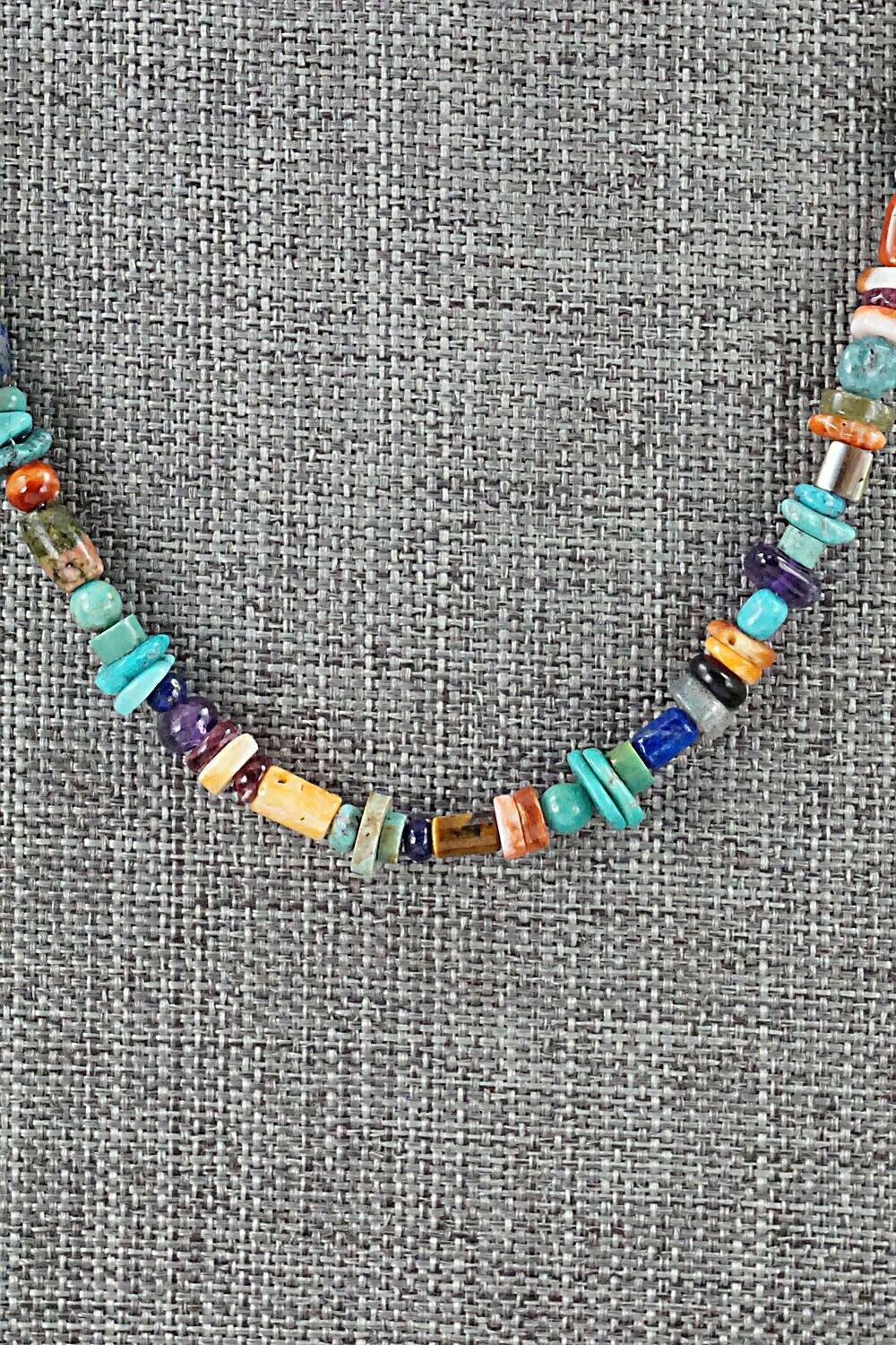 Multi Stone and Sterling Silver Necklace - Helen Tsosie