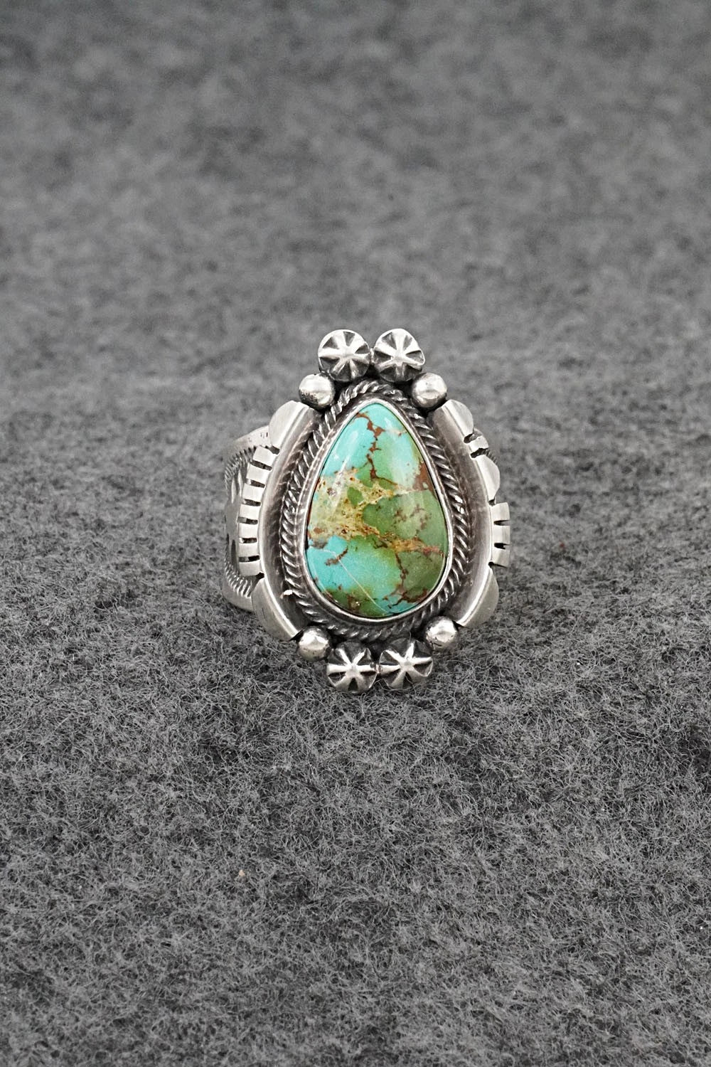 Turquoise & Sterling Silver Ring - Samuel Yellowhair - Size 7