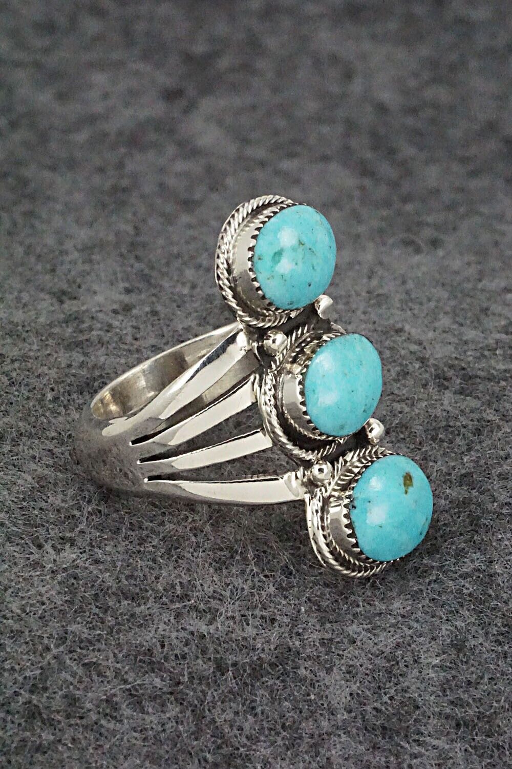 Turquoise & Sterling Silver Ring - Sheena Jack - Size 8
