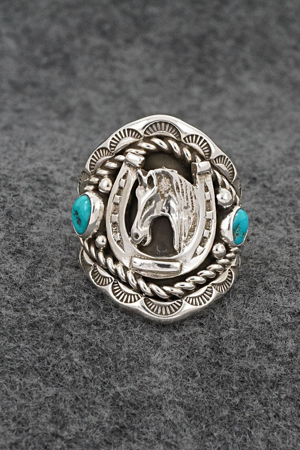 Turquoise & Sterling Silver Ring - Melvin Jones - Size 11