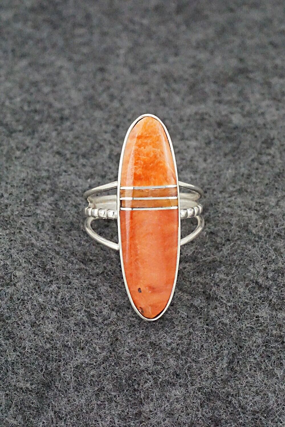 Spiny Oyster & Sterling Silver Ring - Harold Smith - Size 7.5