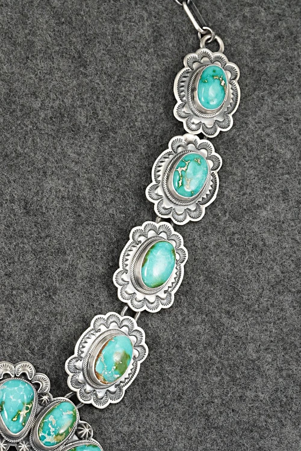 Turquoise & Sterling Silver Squash Blossom Set - Randy Boyd