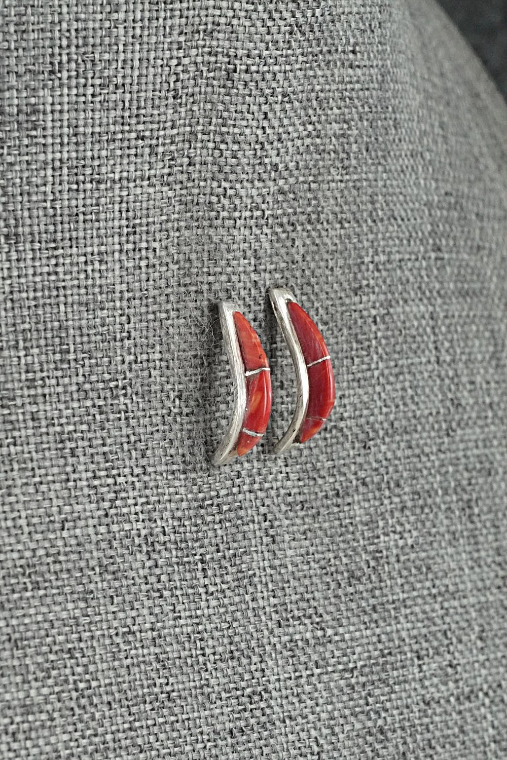 Coral & Sterling Silver Earrings - Kent Lonjose