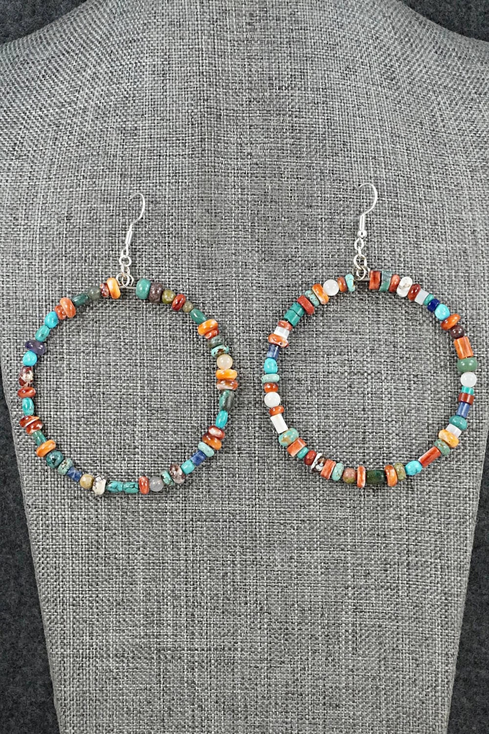 Multi-Stone & Sterling Silver Earrings - Helen Tsosie
