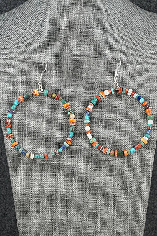 Multi-Stone & Sterling Silver Earrings - Helen Tsosie