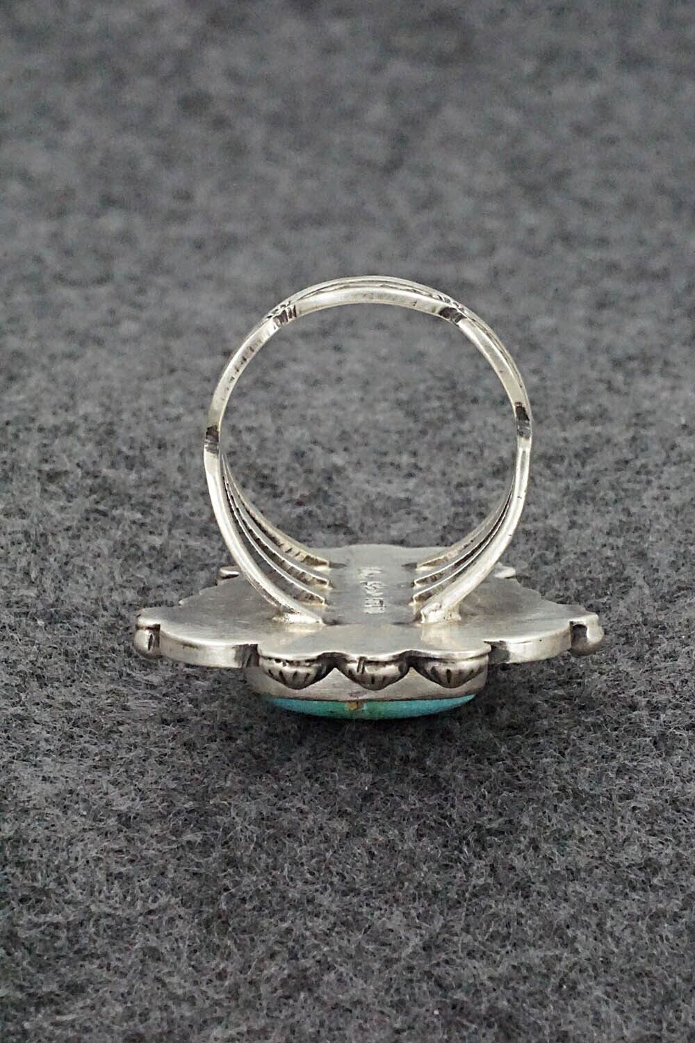 Turquoise & Sterling Silver Ring - Tom Lewis - Size 9.5