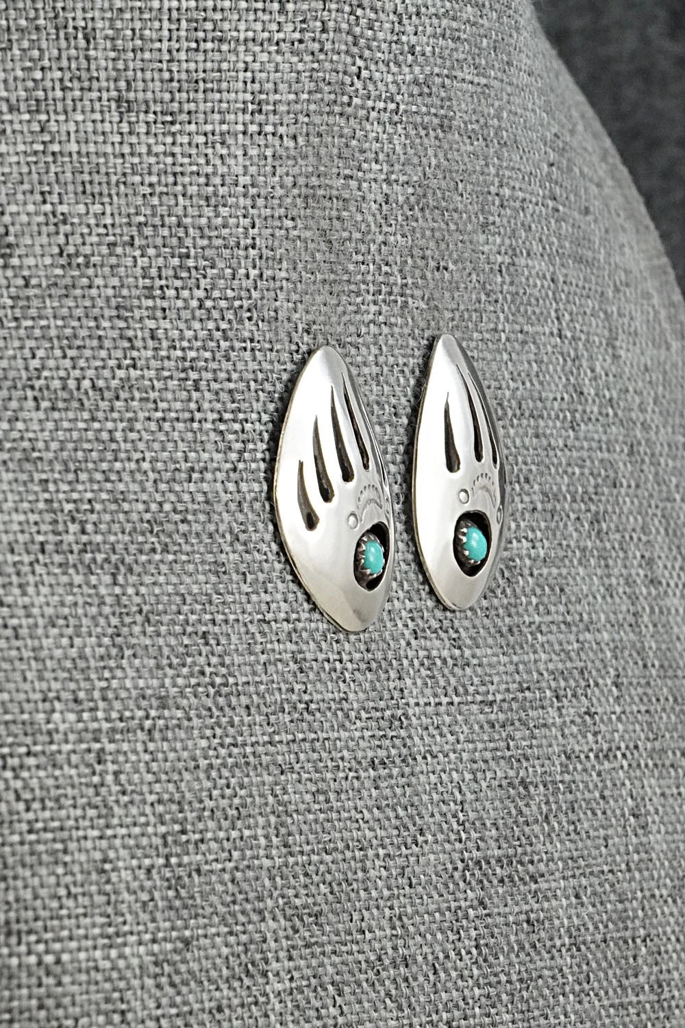 Turquoise & Sterling Silver Earrings - Ervin Begay