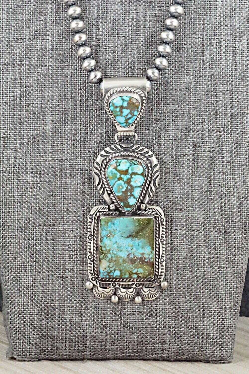 Turquoise & Sterling Silver Necklace - Raymond Delgarito