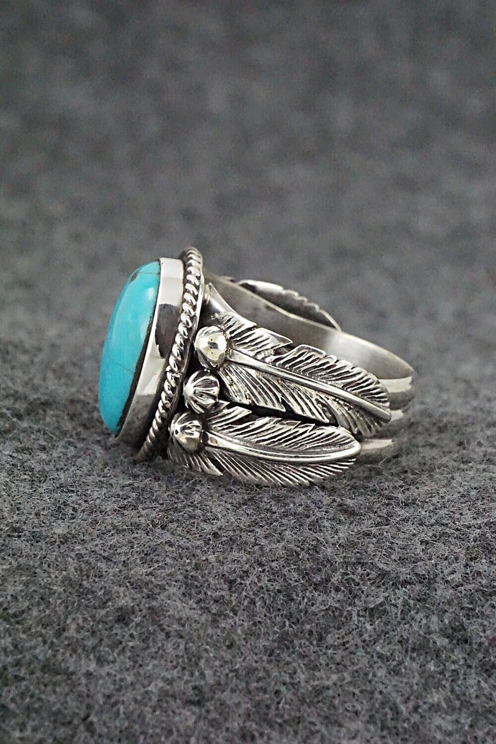 Turquoise & Sterling Silver Ring - Bobby Platero - Size 8.5