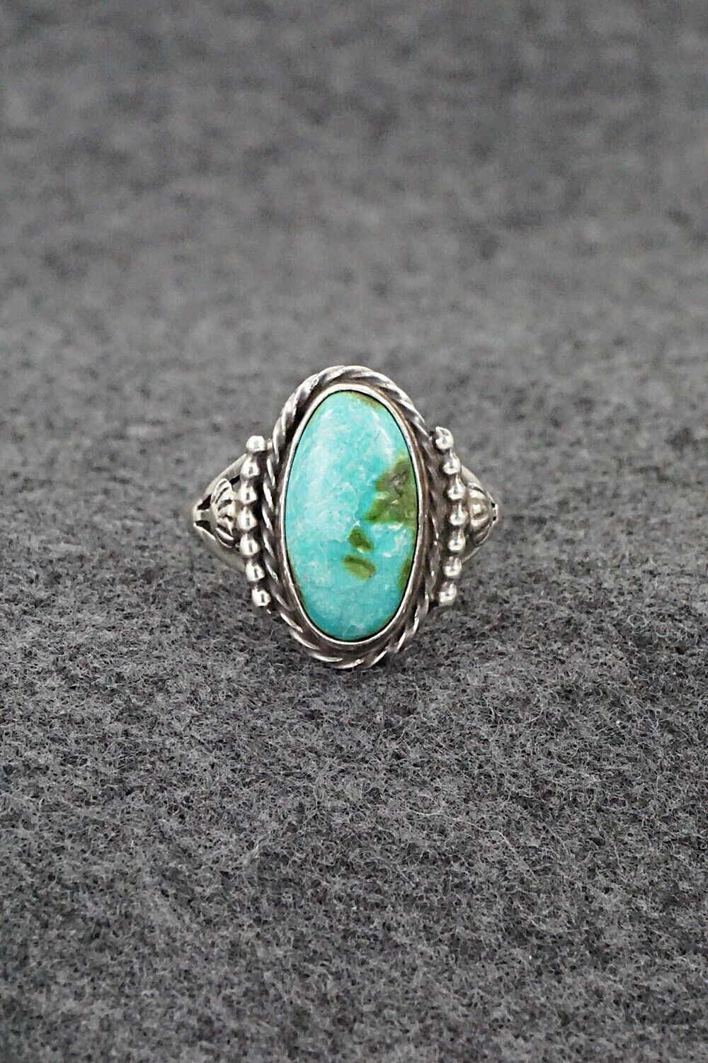 Turquoise & Sterling Silver Ring - Samuel Yellowhair - Size 8.75