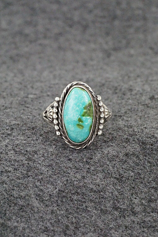 Turquoise & Sterling Silver Ring - Samuel Yellowhair - Size 8.75