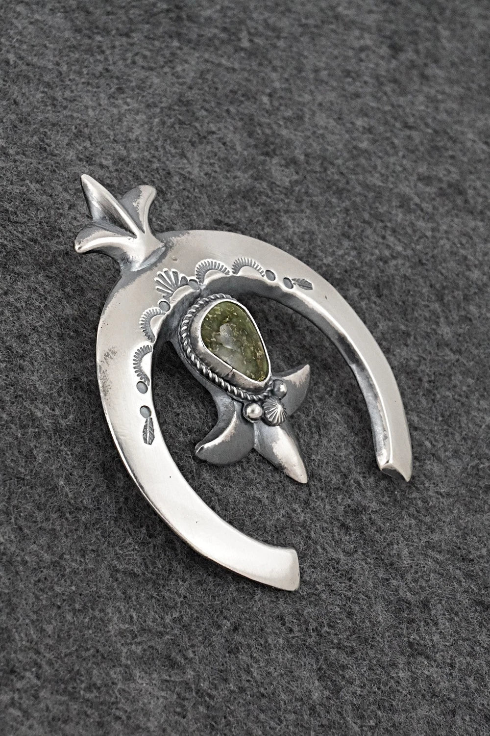 Turquoise & Sterling Silver Naja Pendant - Harrison Bitsue