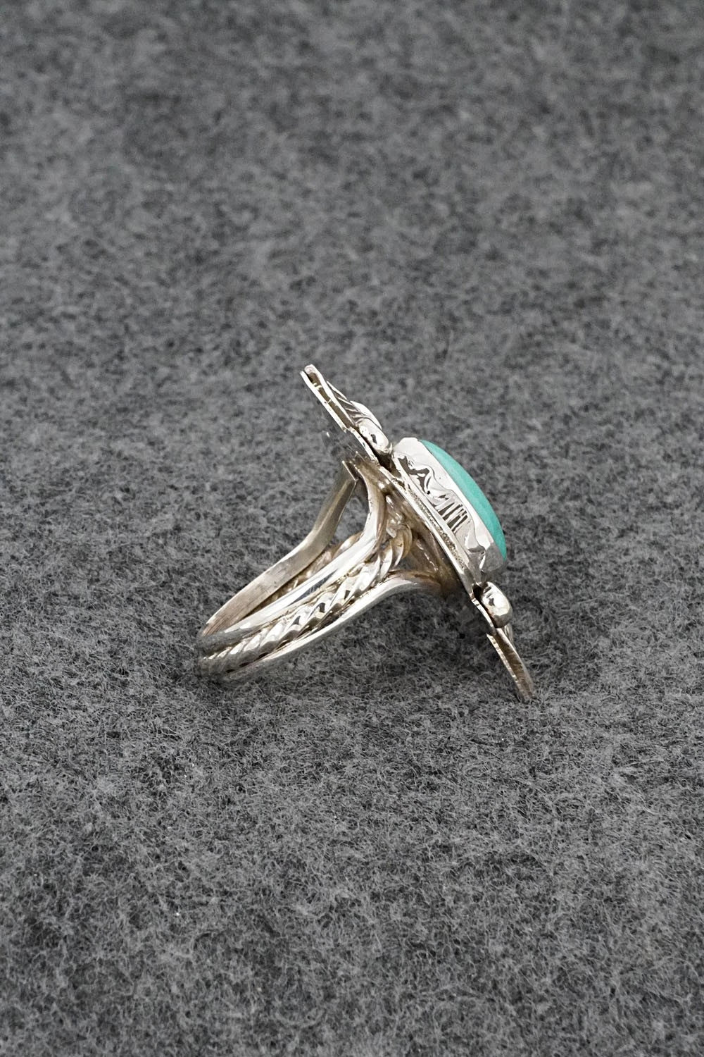Turquoise & Sterling Silver Ring - Emerson Delgarito - Size 8.5