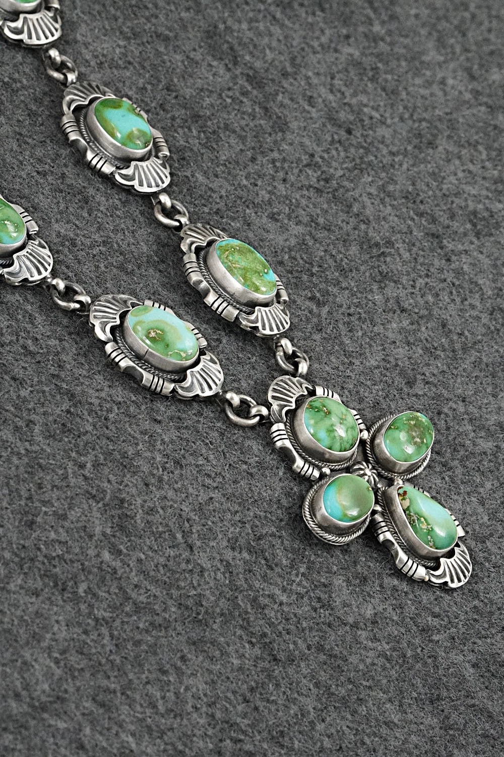 Turquoise & Sterling Silver Necklace and Earrings Set - Jackson Hoskie