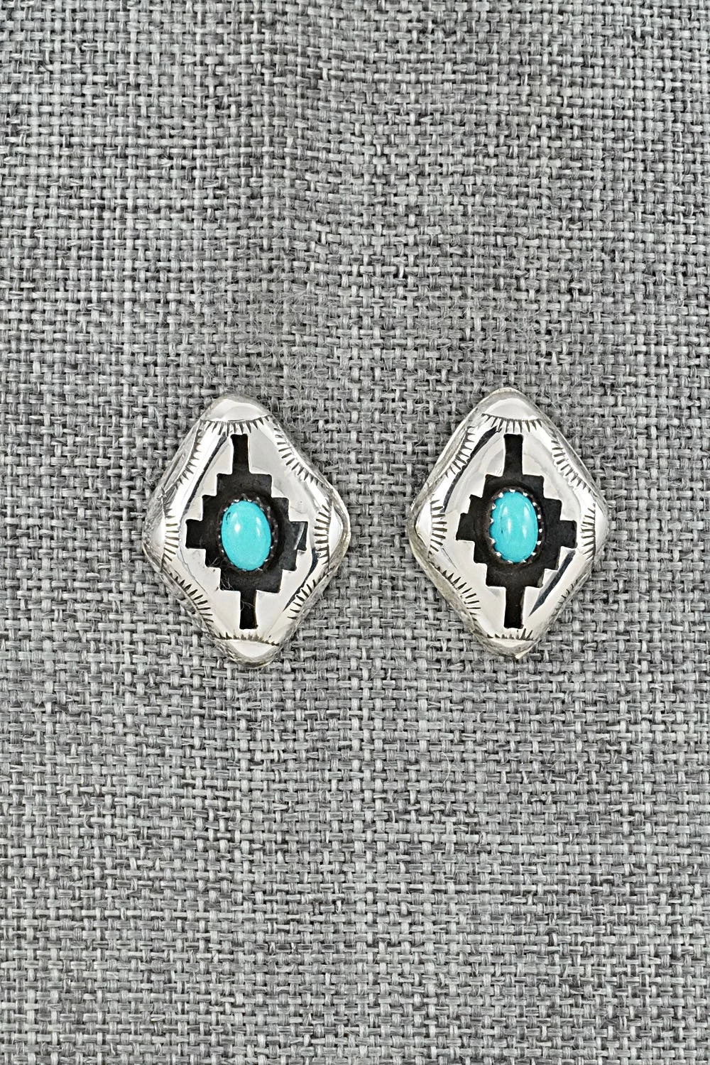 Turquoise & Sterling Silver Earrings - Phil Perry