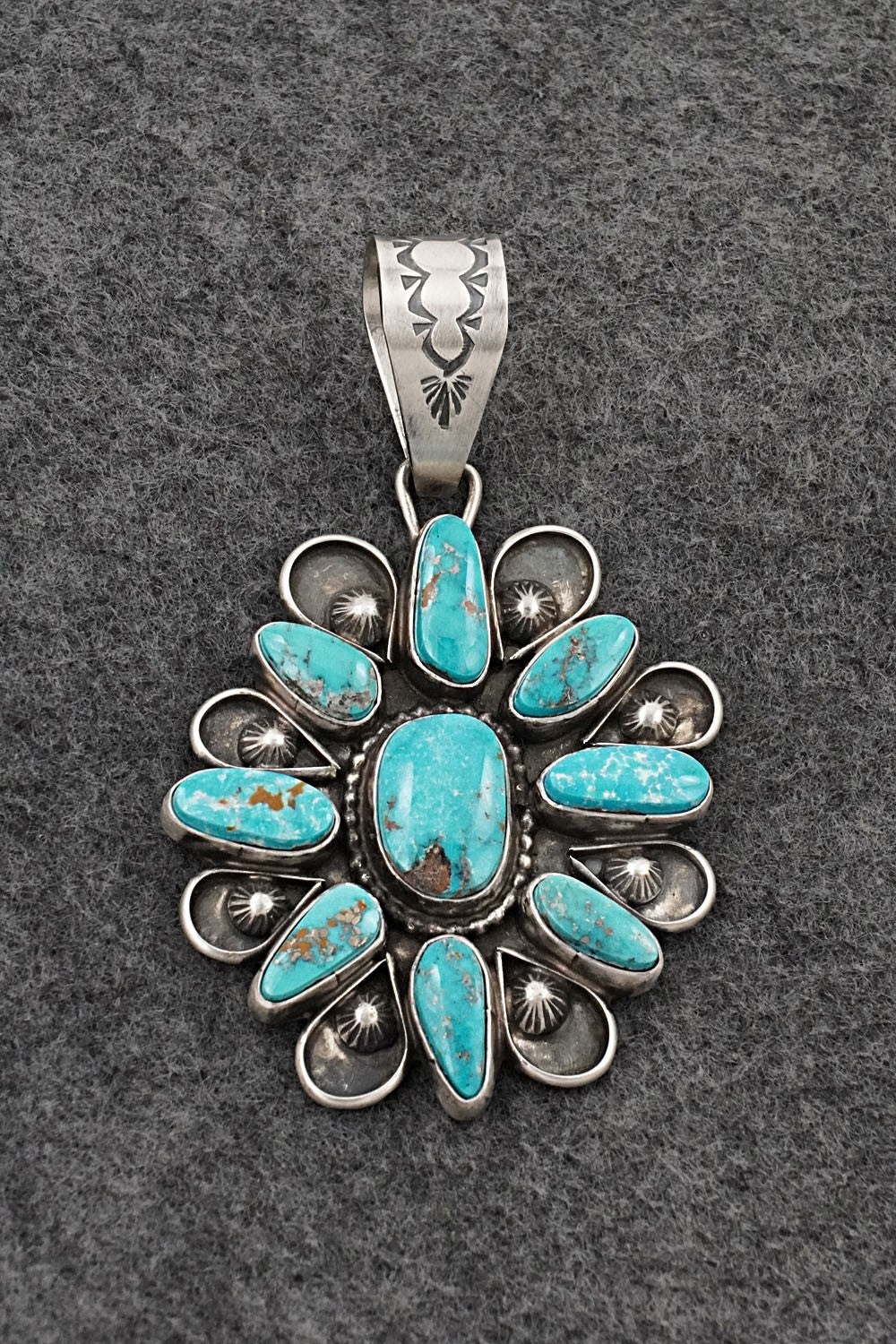 Turquoise & Sterling Silver Pendant - Travis Jim