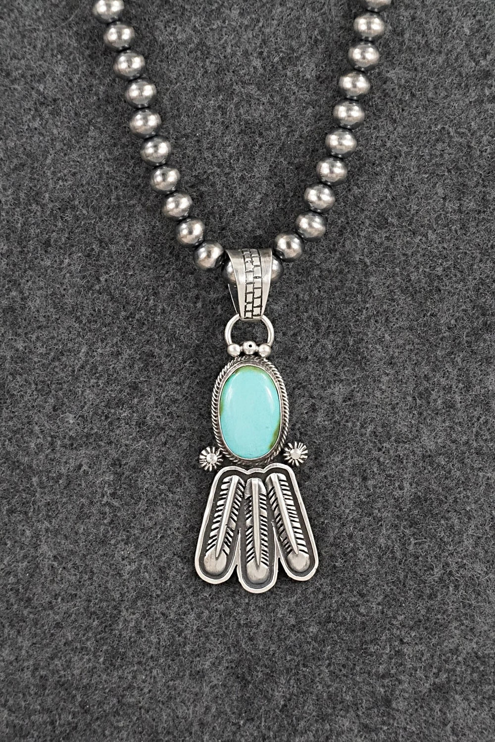 Turquoise & Sterling Silver Necklace - Verley Betone