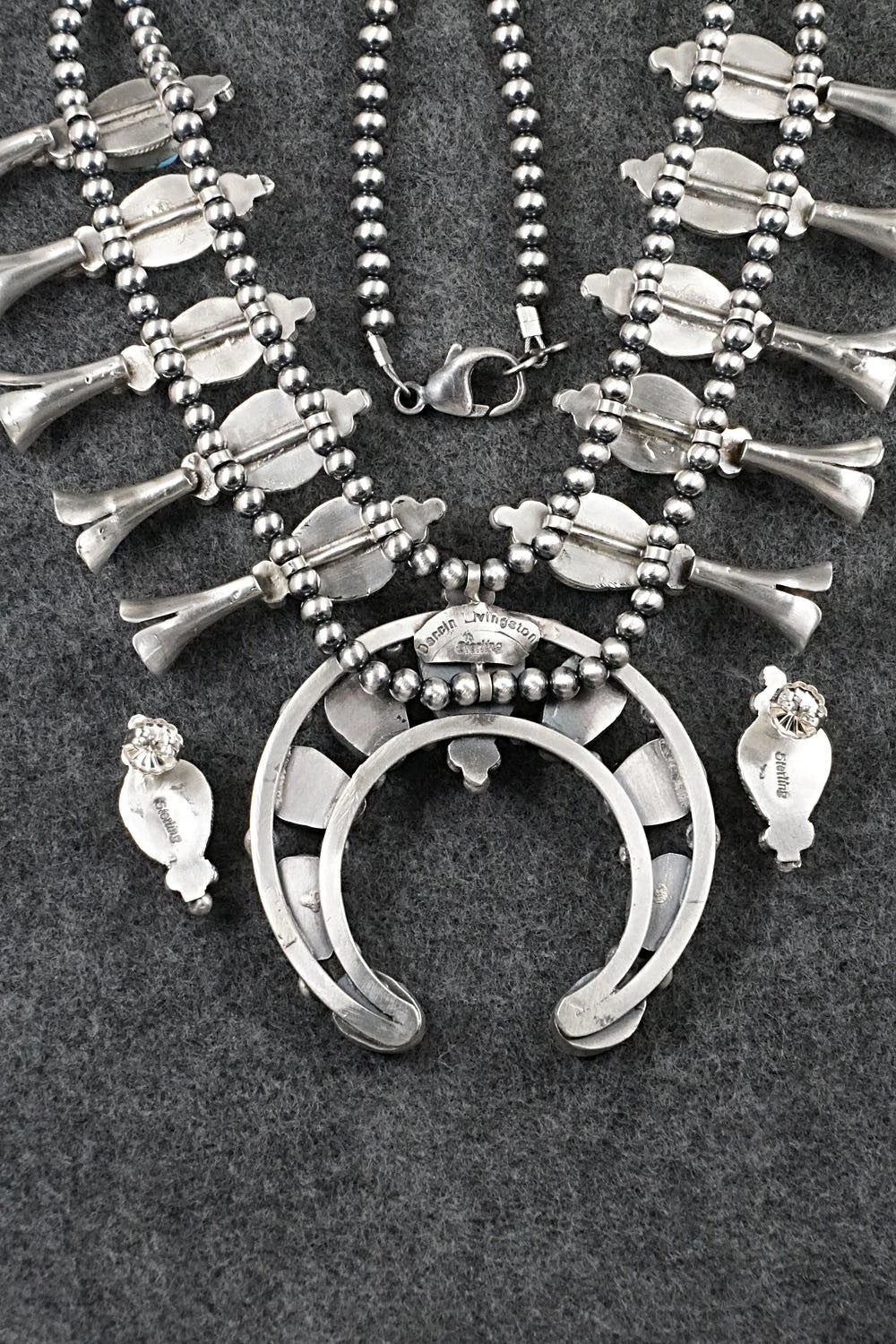Turquoise & Sterling Silver Squash Blossom Set - Darrin Livingston