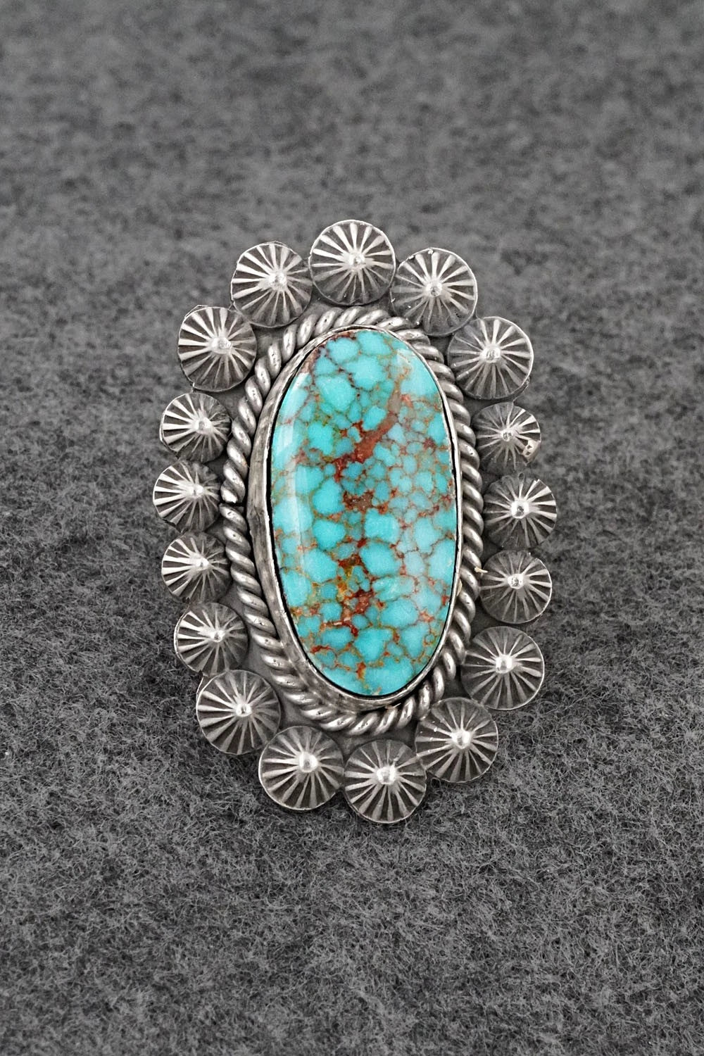 Turquoise & Sterling Silver Ring - Michael Calladitto - Size 8.5
