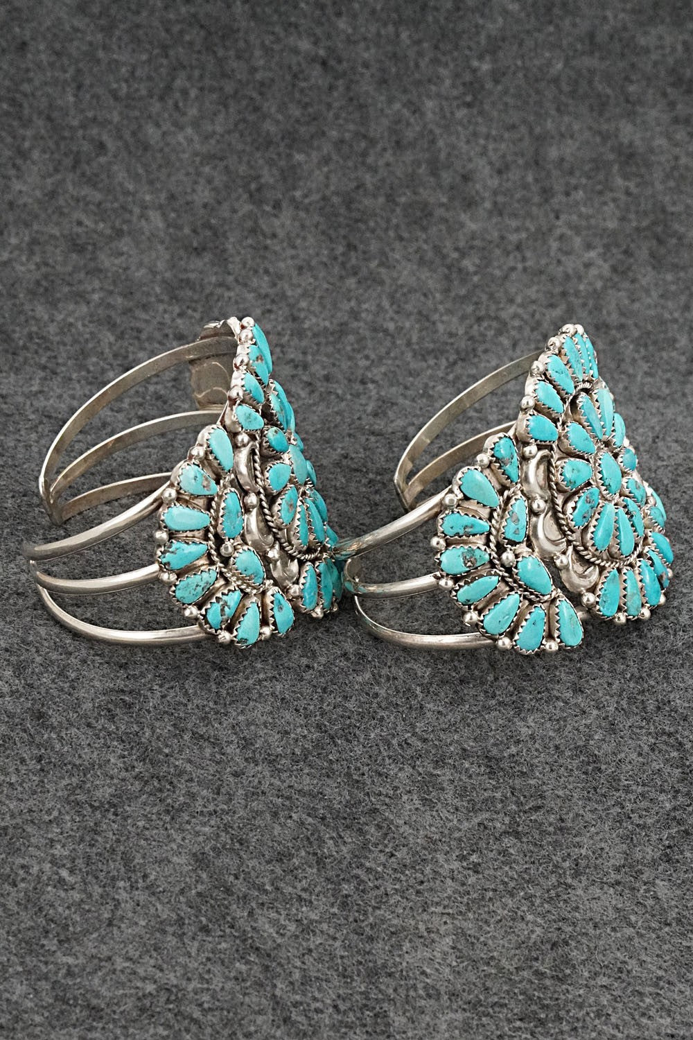 Turquoise & Sterling Silver Squash Blossom Set - Justina Wilson