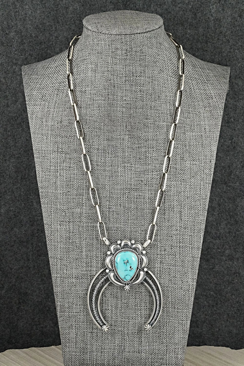 Turquoise & Sterling Silver Necklace - Raymond Delgarito
