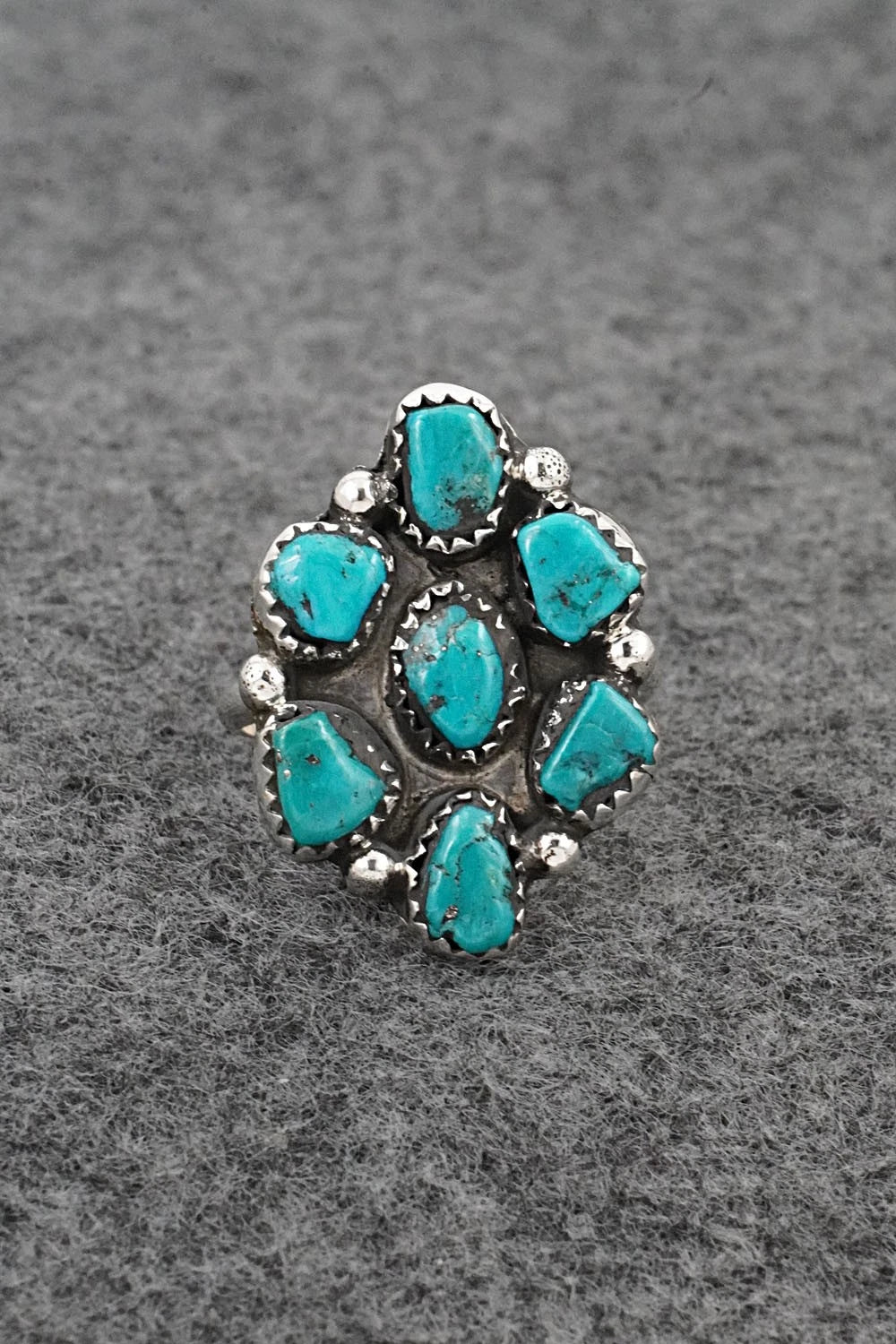 Turquoise & Sterling Silver Ring - Priscilla Reeder - Size 8