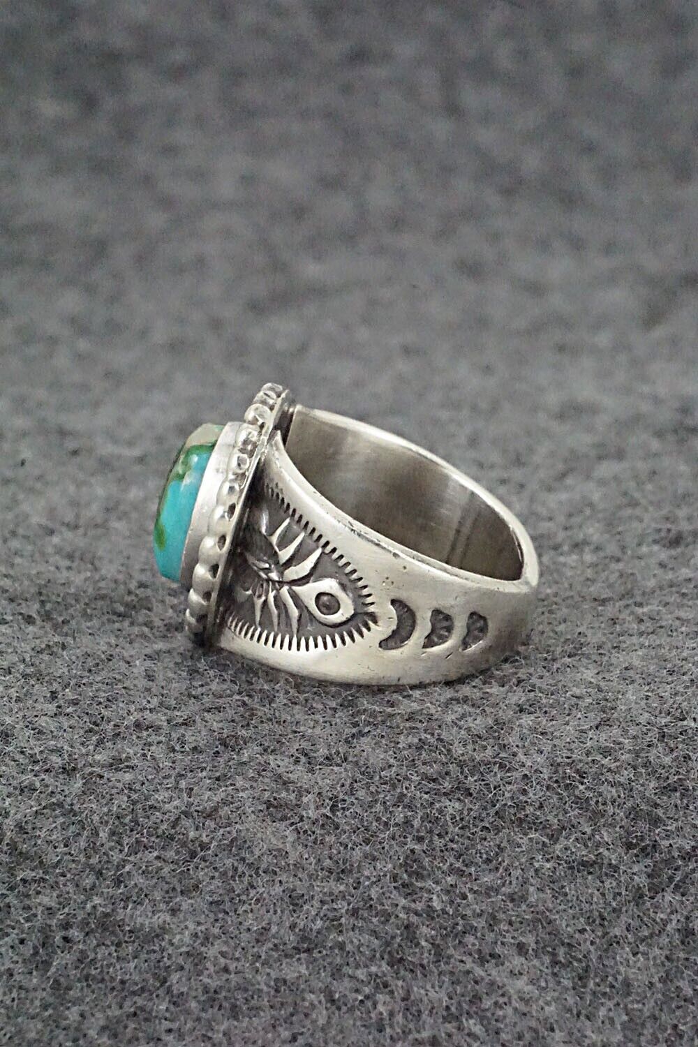 Turquoise & Sterling Silver Ring - Samuel Yellowhair - Size 7.5