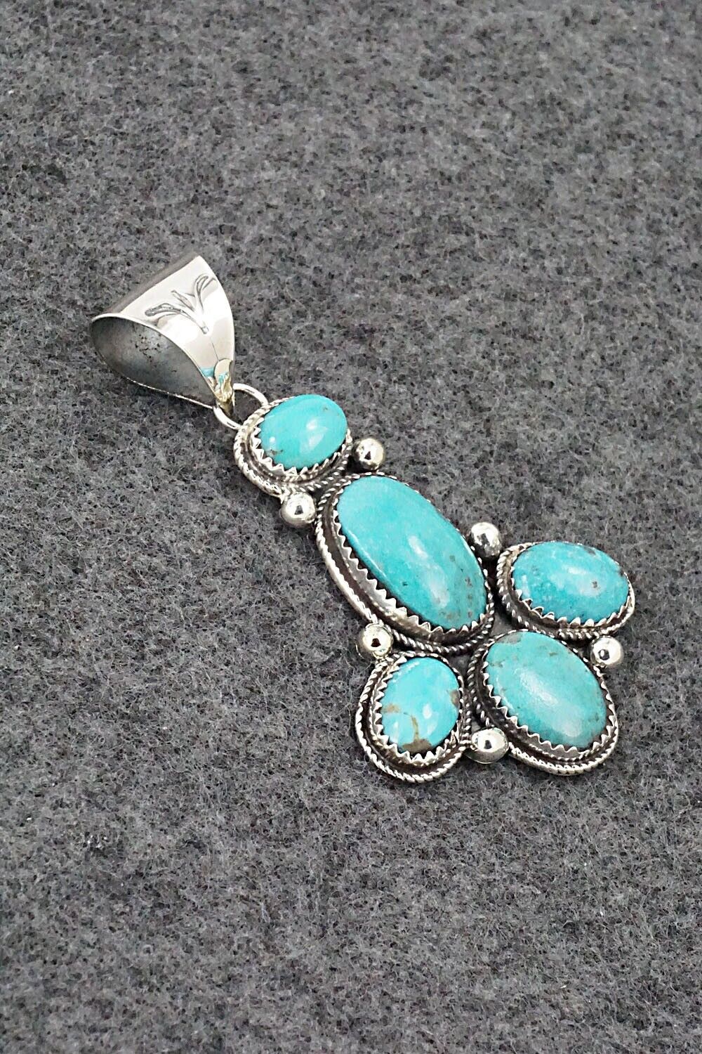 Turquoise & Sterling Silver Pendant - Ernest Hawthorne