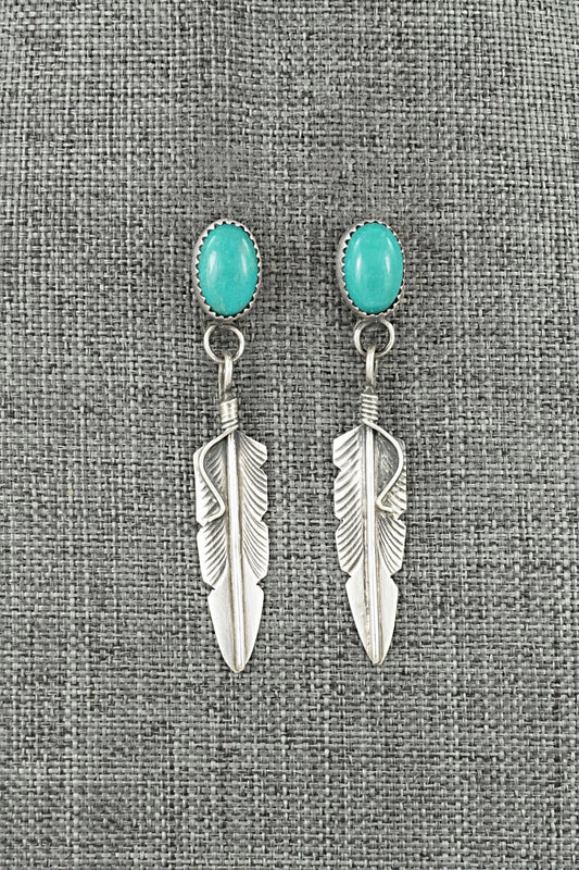 Turquoise & Sterling Silver Earrings - Chris Charley