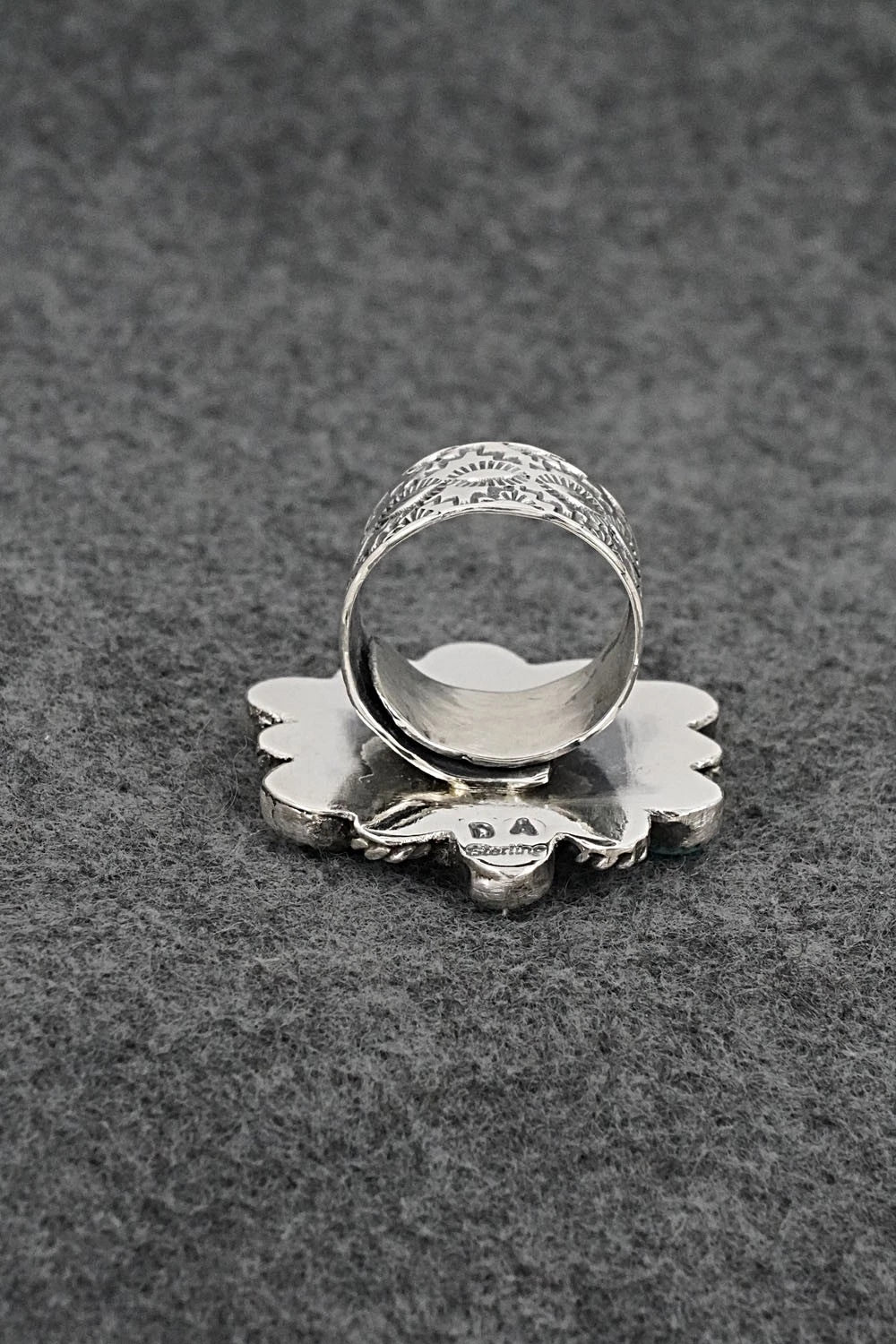 Turquoise & Sterling Silver Ring - Delbert Arviso - Size 8 Adj.