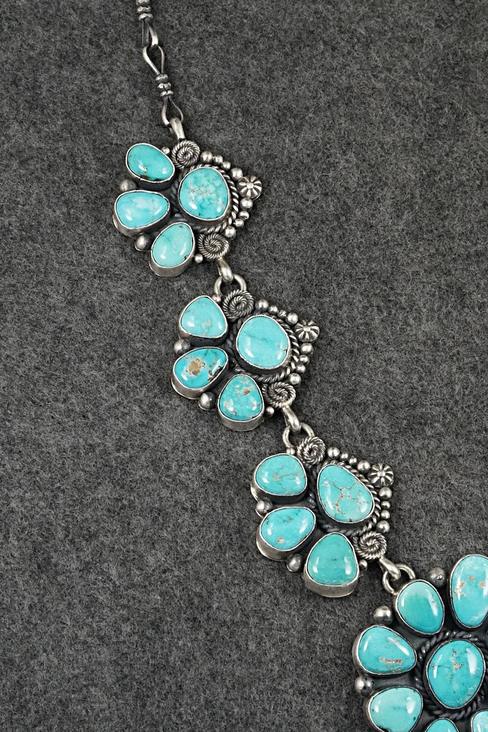 Turquoise & Sterling Silver Necklace and Earrings Set - Rosita Calladitto