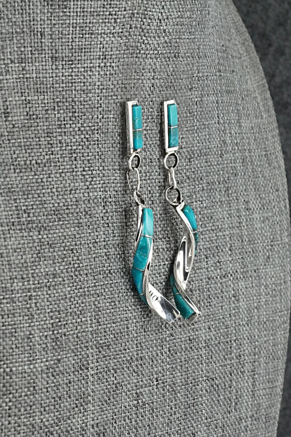 Turquoise & Sterling Silver Earrings - Gloria Waatsa