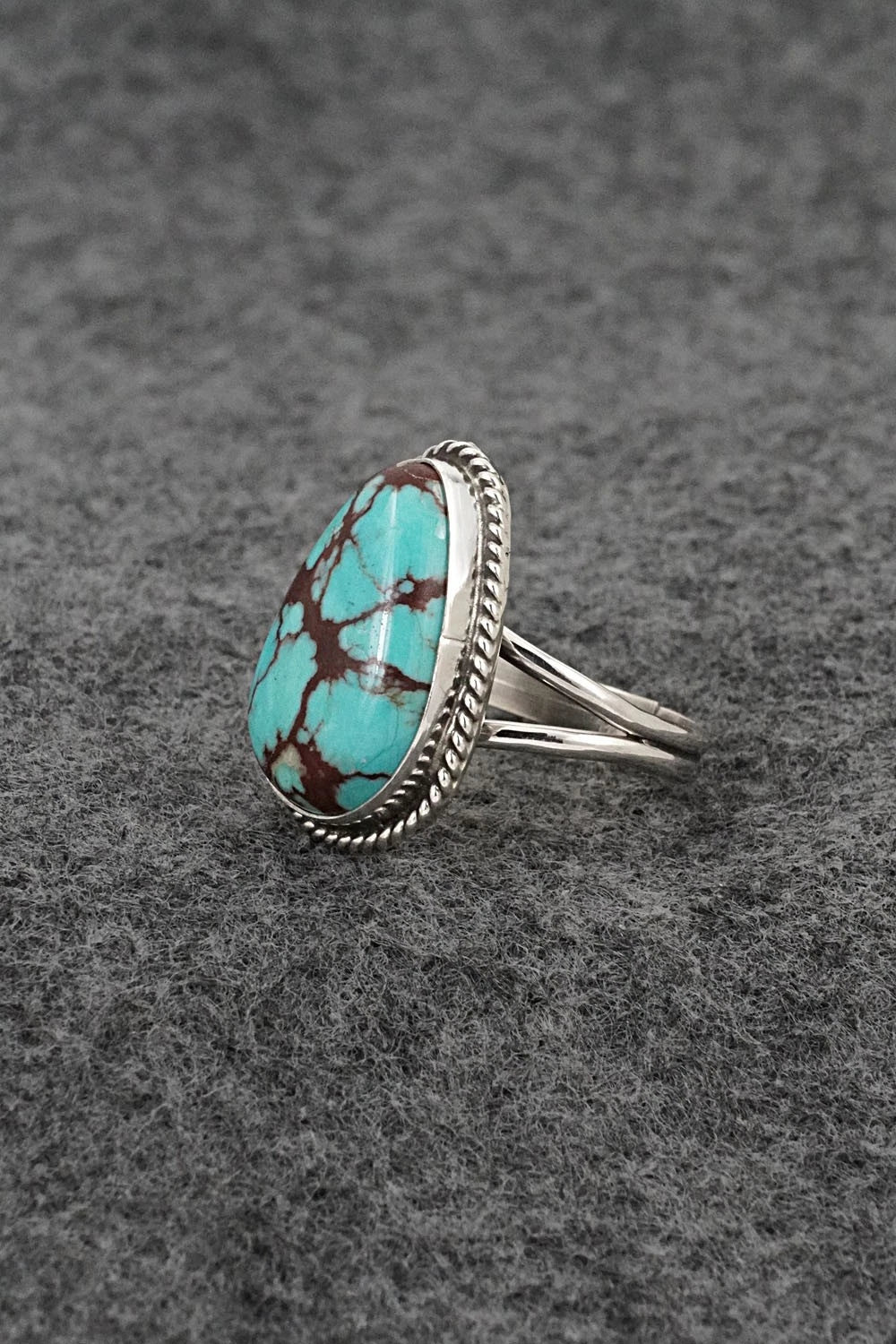 Turquoise & Sterling Silver Ring - Eugene Gruber - Size 8