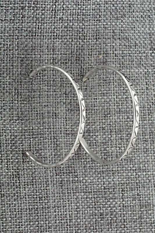 Sterling Silver Hoop Earrings - Elaine Tahe
