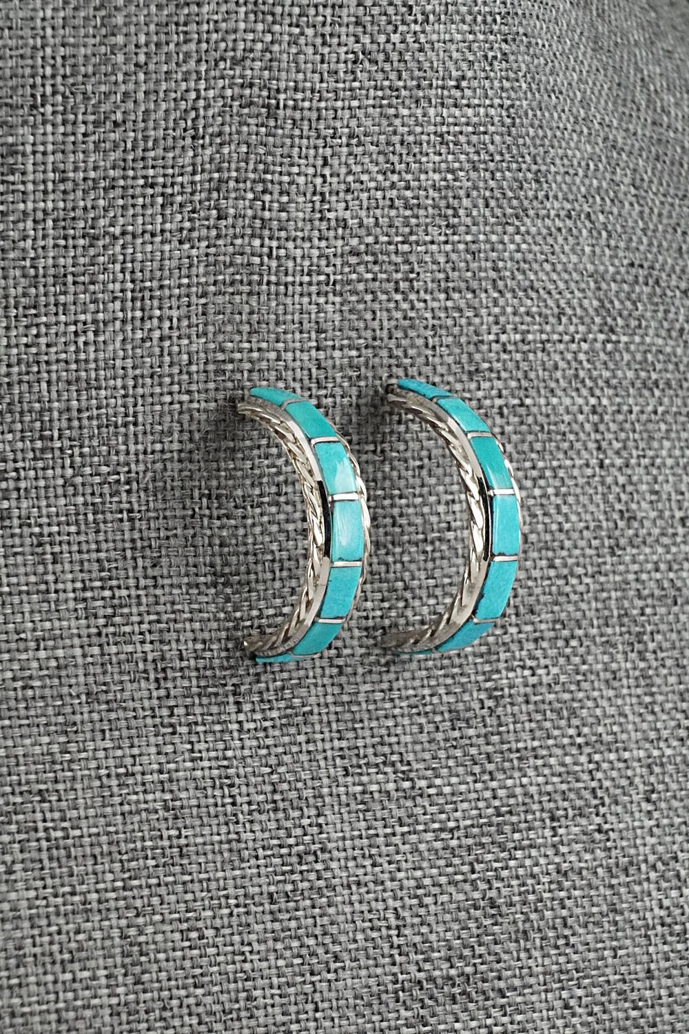 Turquoise & Sterling Silver Earrings - Malcolm Chavez