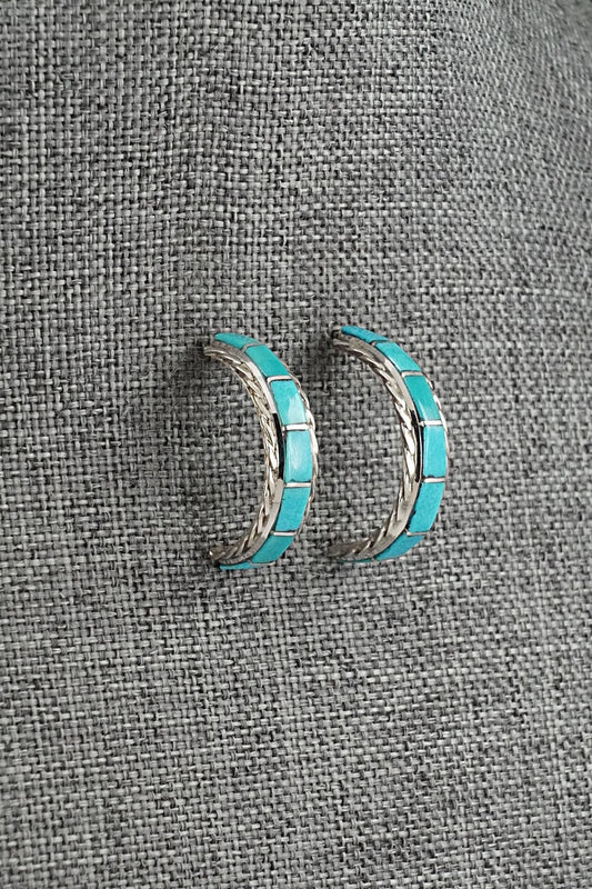 Turquoise & Sterling Silver Earrings - Malcolm Chavez