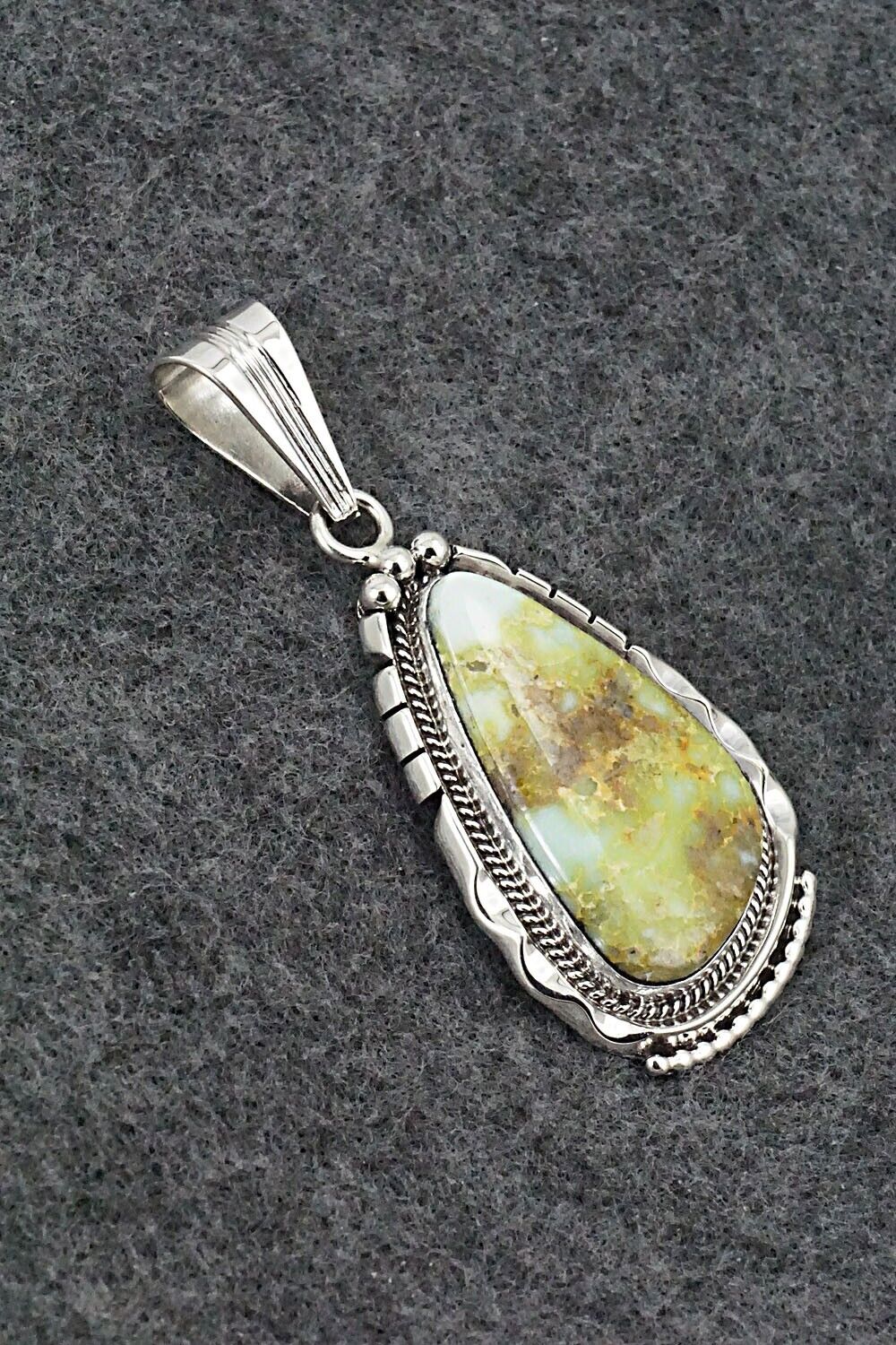 Turquoise & Sterling Silver Pendant - Samuel Yellowhair