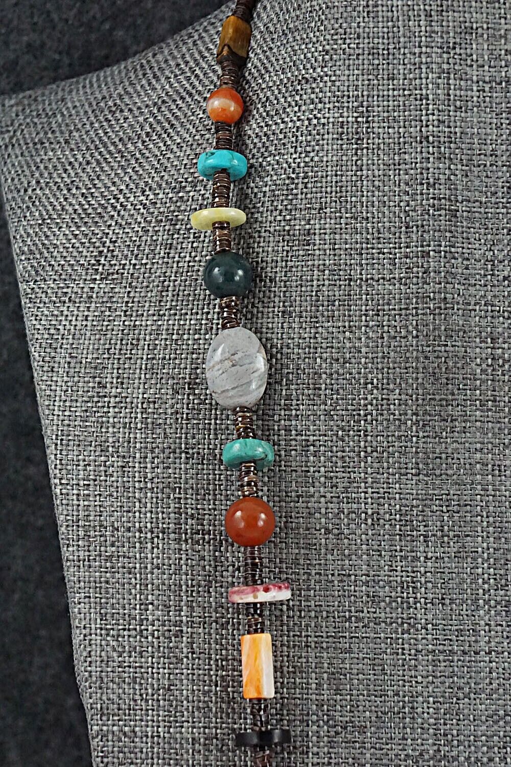 Multi-Stone and Sterling Silver Necklace - Helen Tsosie