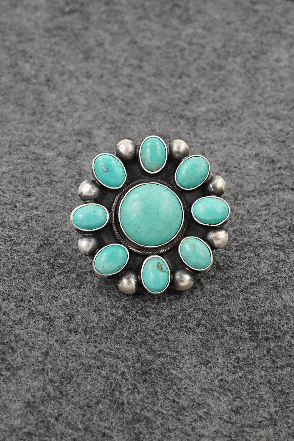 Turquoise & Sterling Silver Ring - Kathleen Livingston - Size Adjustable