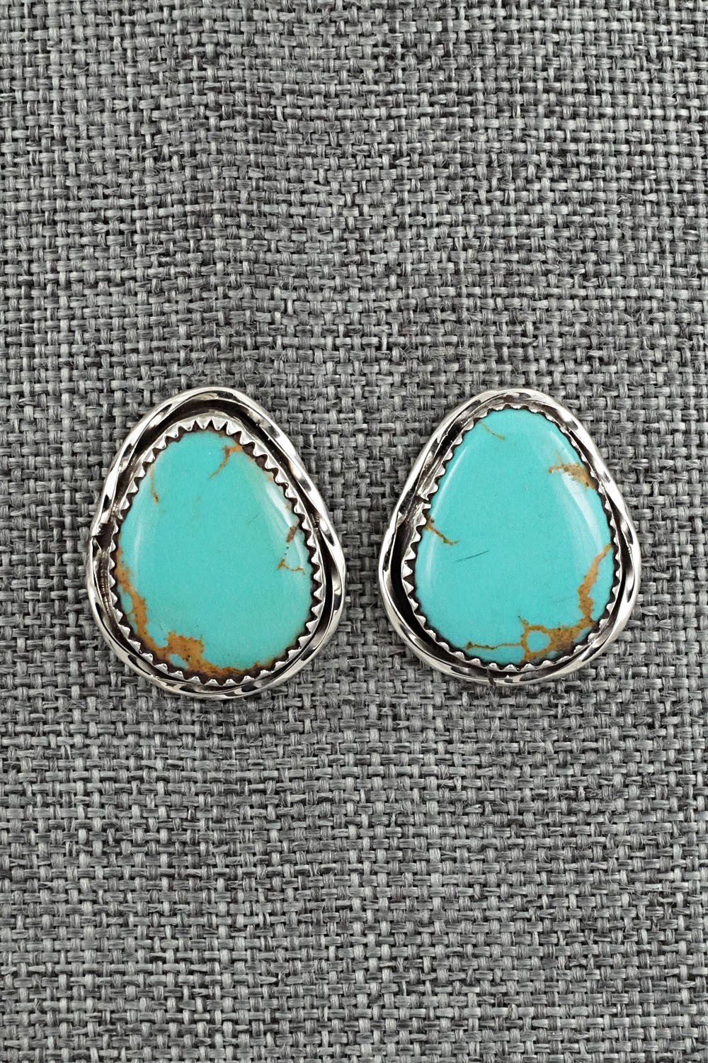 Turquoise & Sterling Silver Earrings - Ernest Hawthorne