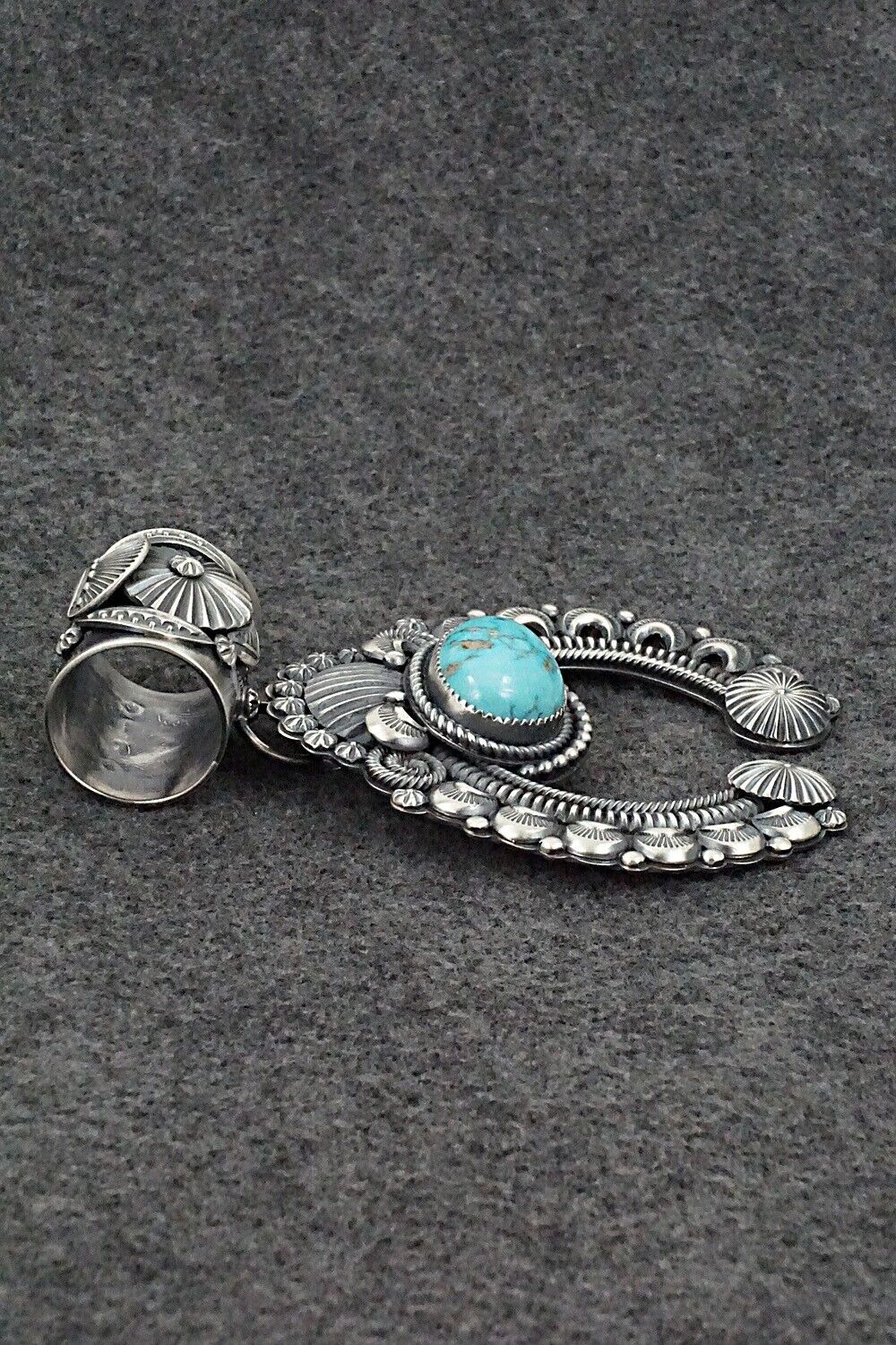 Turquoise & Sterling Silver Pendant - Delbert Gordon