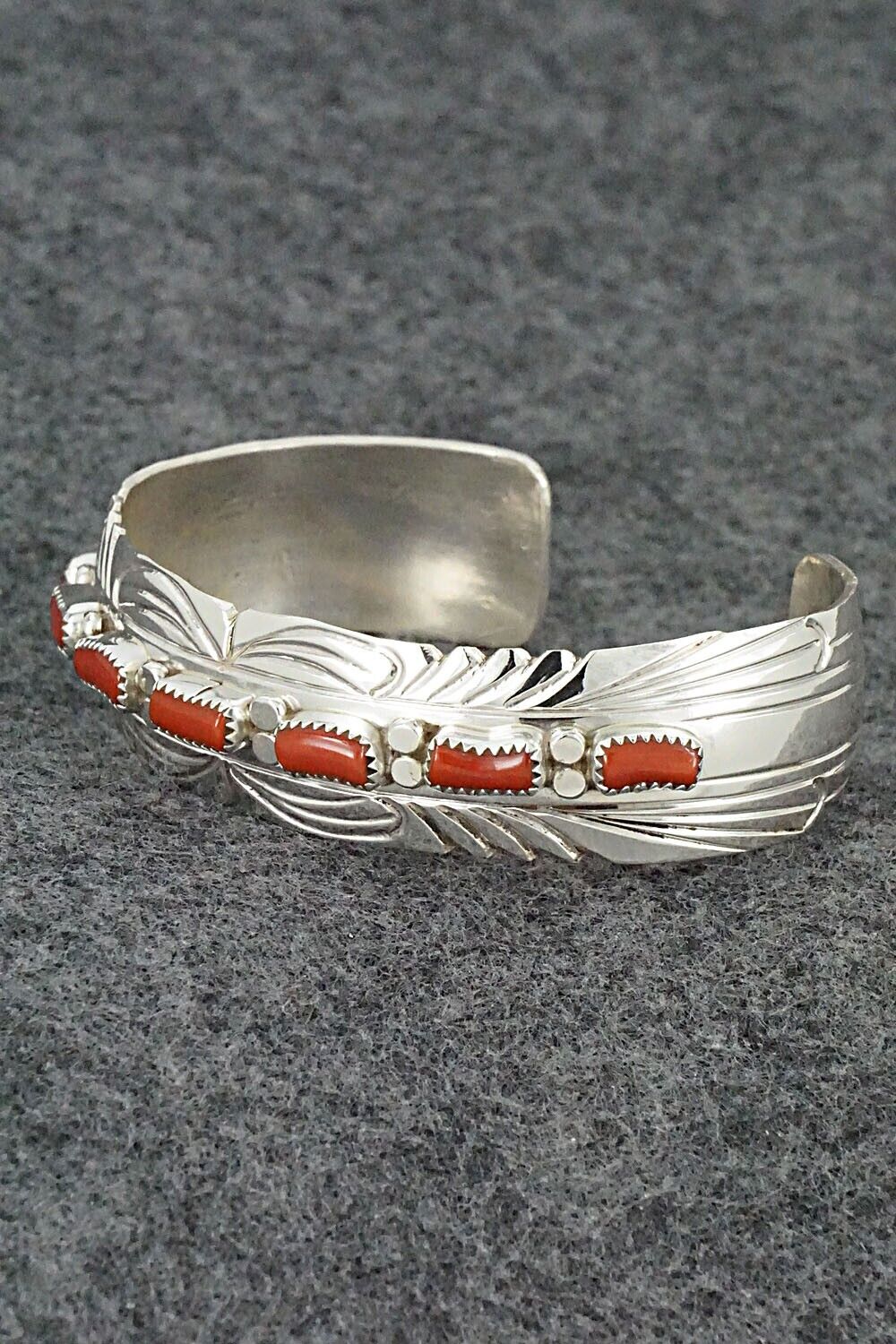 Coral & Sterling Silver Bracelet - David Segar